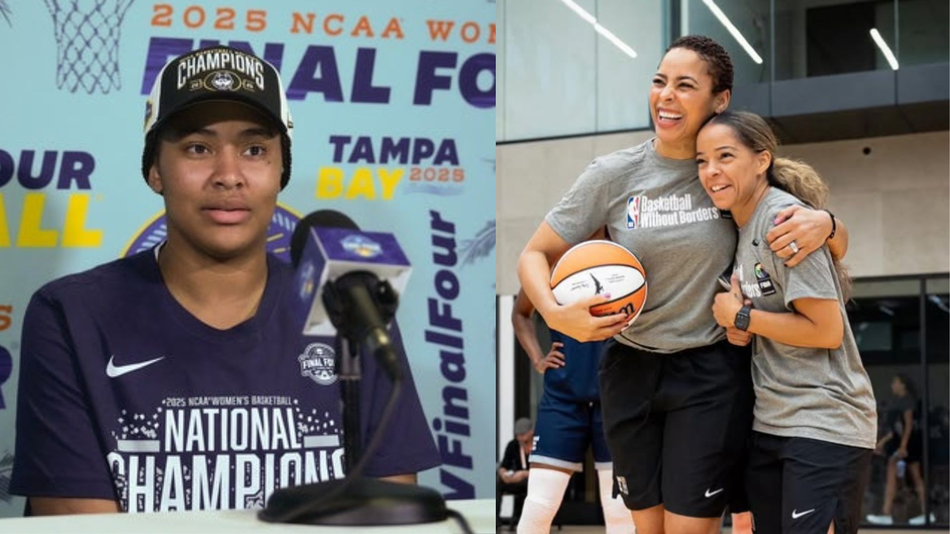 Allison Feaster reacts with 2 words in Spanish as daughter Sarah Strong poses in USA jersey for 2025 FIBA 3x3 World Cup