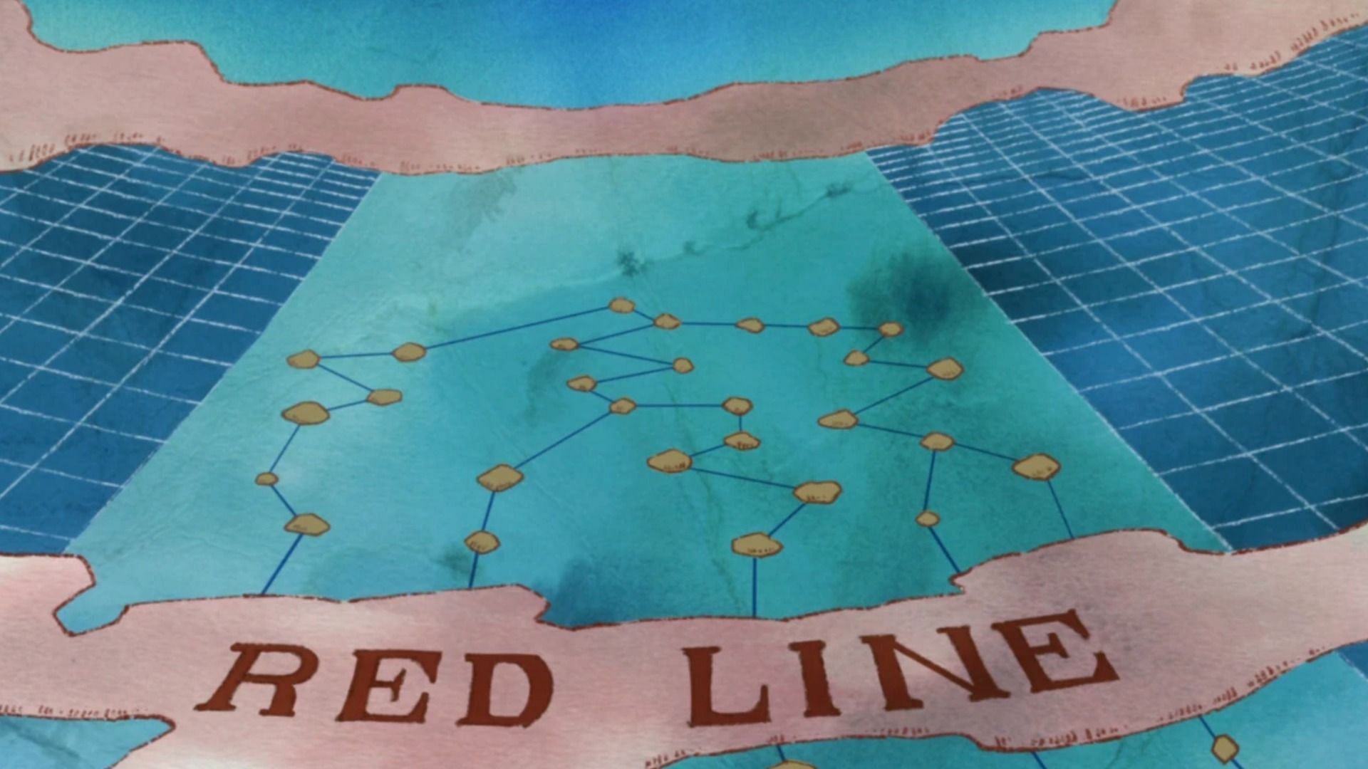 Red Line divides the sea into four parts in One Piece (Image via Toei Animation)