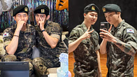 "The extrovert vs the introverts"- Fans react to the different energy at BTS' Taehyung, RM, Jimin, and Jungkook's military discharge press events
