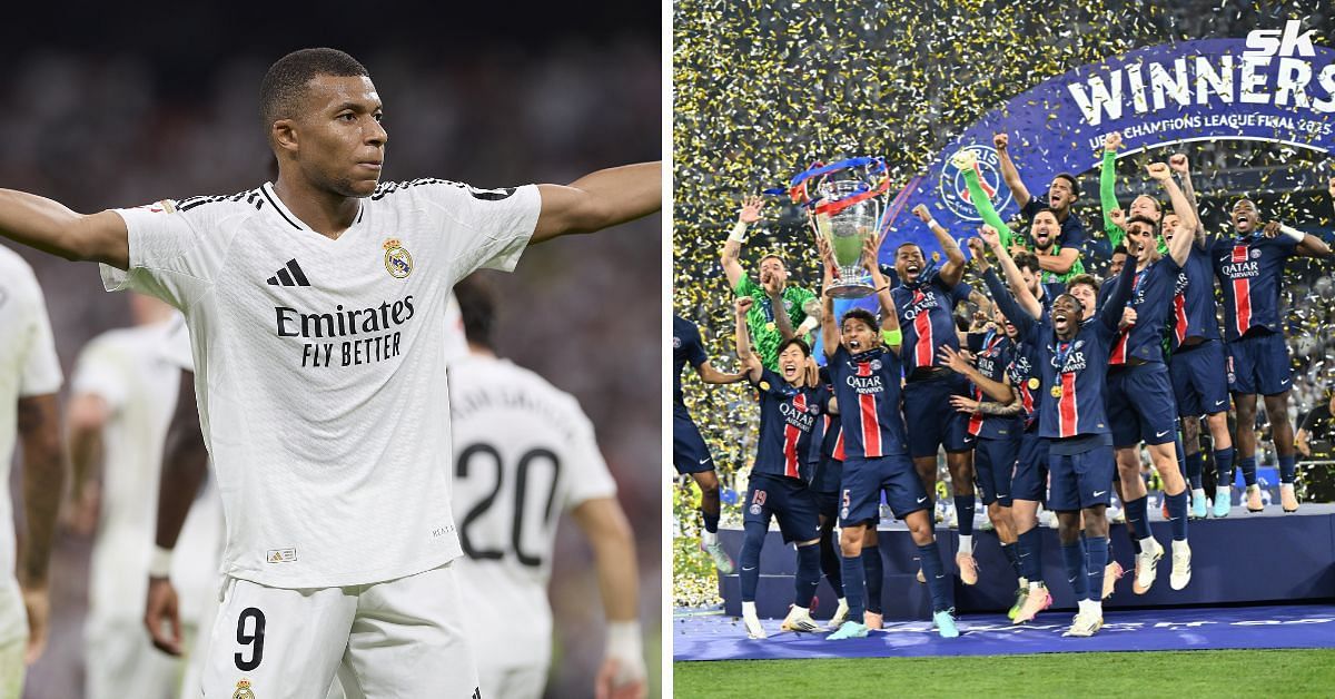 Kylian Mbappe watched former team PSG be crowned as European champions this season