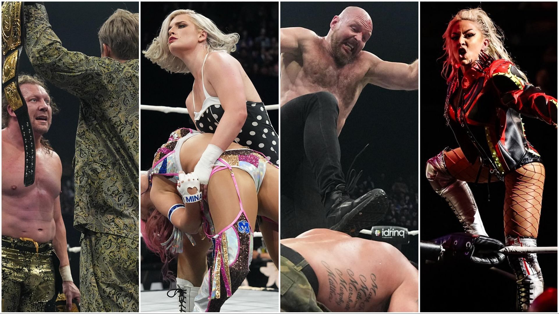 Kenny Omega, Toni Storm, Jon Moxley, and Thekla at AEW Fyter Fest 2025