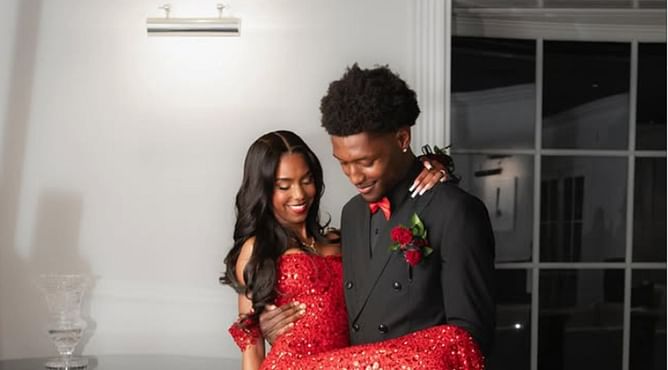 Bryce James' former teammate Bryce Cofield reacts as Diddy's twins D'Lila and Jessie Combs pose in all black outfits