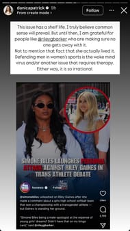 Screenshot of Danica Patrick's Instagram Story