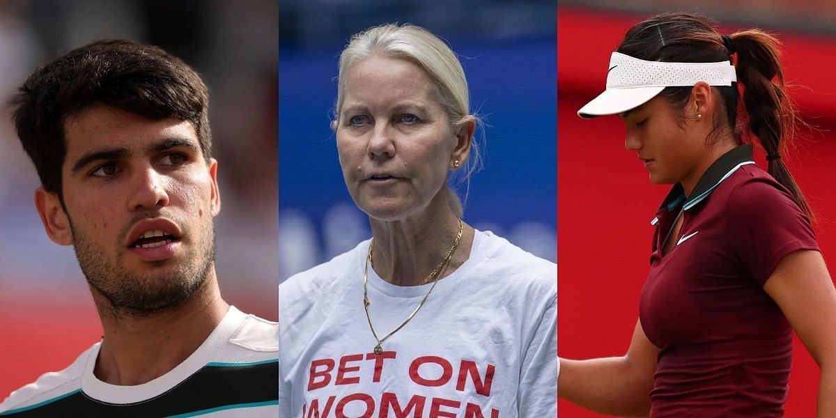 Serena Williams&rsquo; ex-coach, Rennae Stubbs, Carlos Alcaraz, and Emma Raducanu - Source: Getty