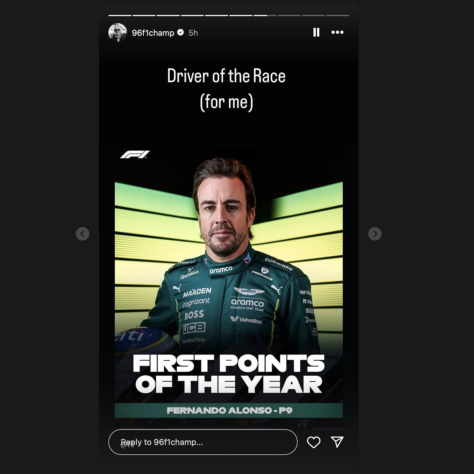 Screen grab from Damon Hill&#039;s Instagram story [via Instagram/96f1champ]