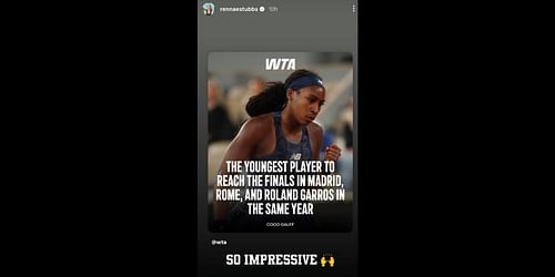 Screengrab of Rennae Stubbs's Instagram story (@rennaestubbs)