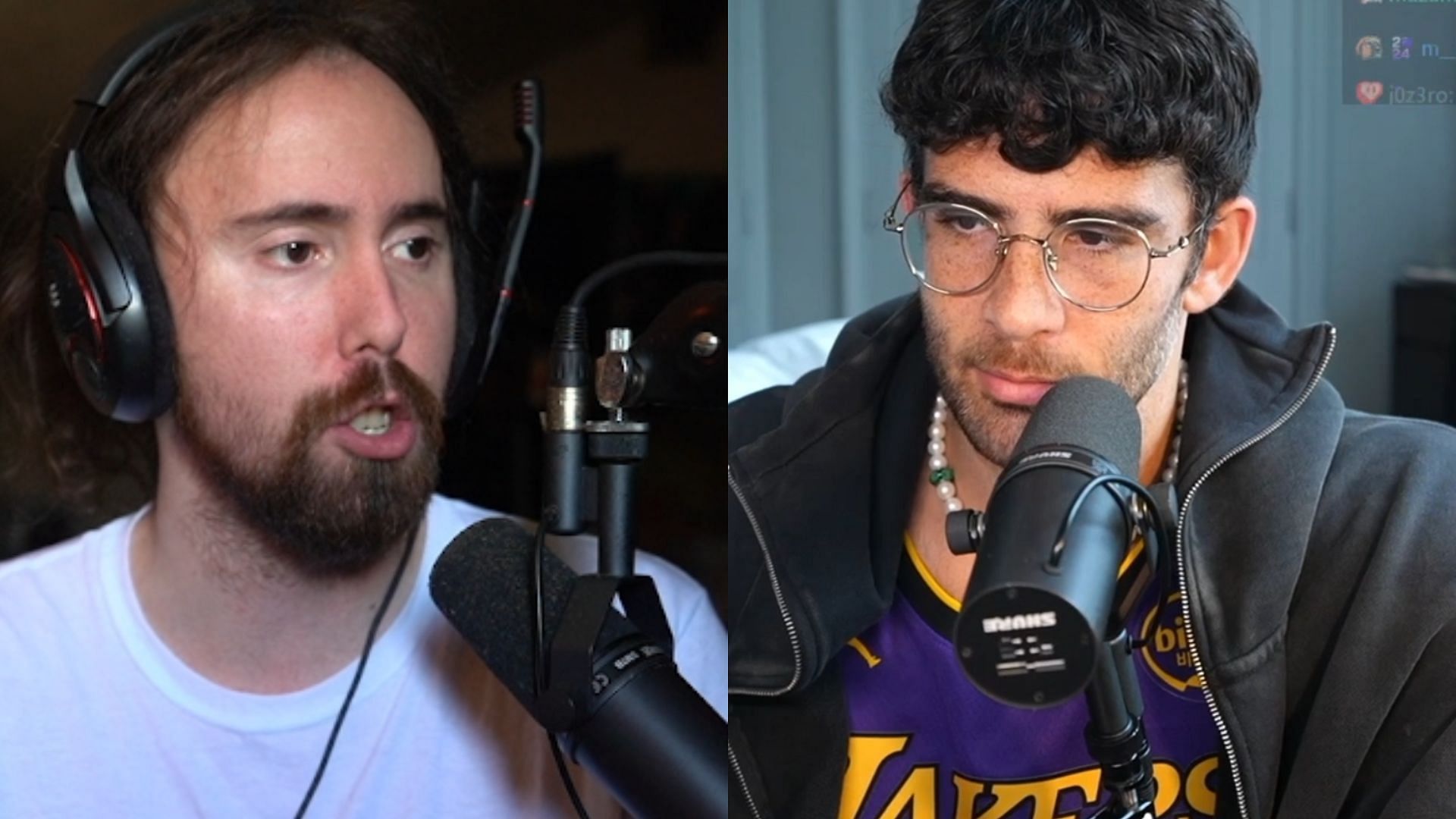 HasanAbi and Asmongold seem to be in mutual agreement over their ideal plotline for the next Call of Duty game (Image via HasanAbi and zackrawrr/Twitch)