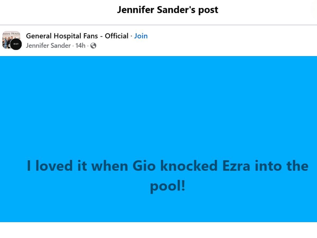 The Original Post by the fan (Image via Facebook/@Jennifer Sander)
