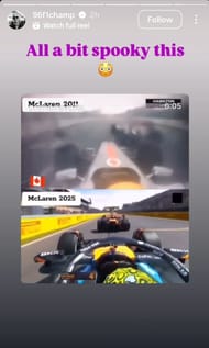 Damon Hill's story - Source: via @96f1champ on Instagram
