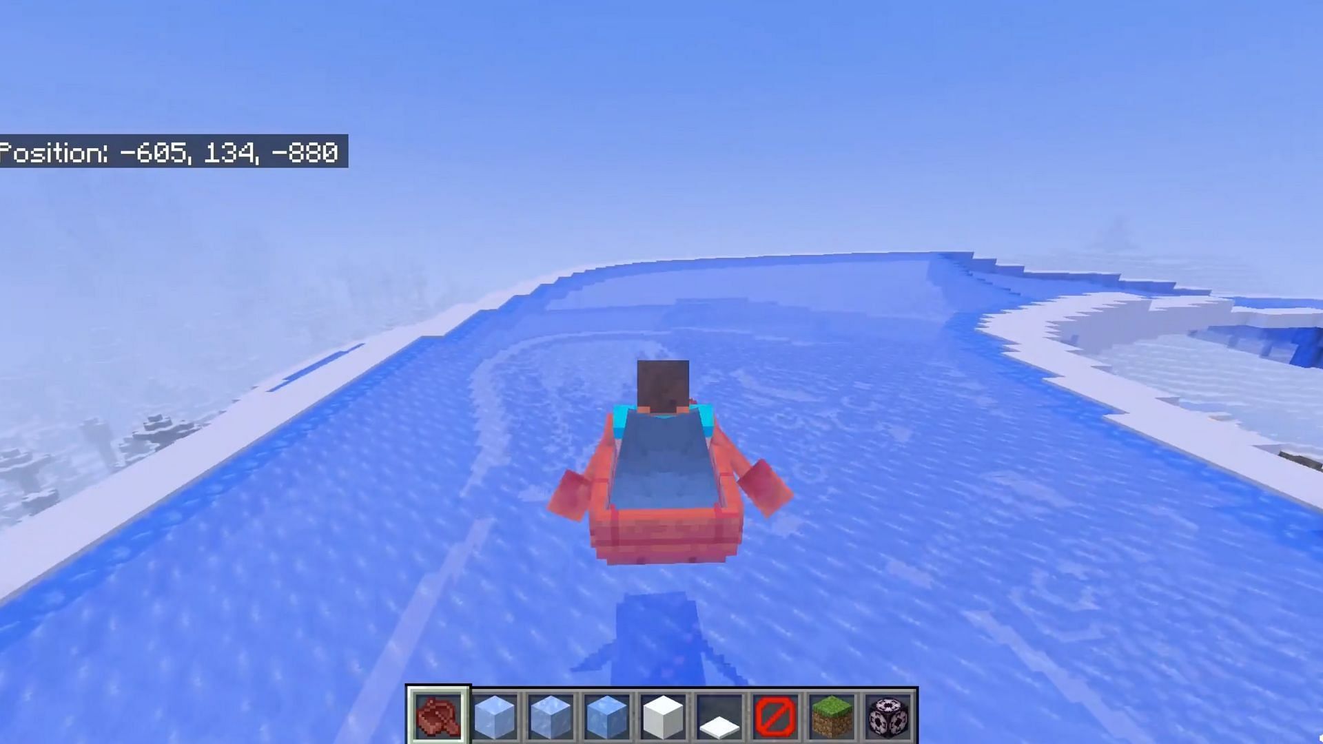 An issue with Minecraft Bedrock interferes with ice boating