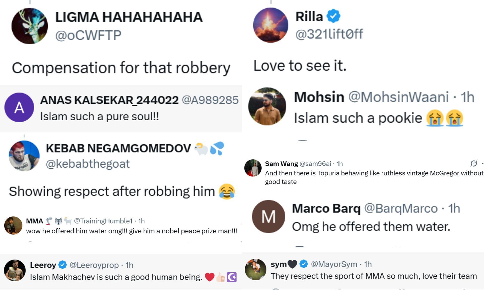 Fan reactions. [Screenshots courtesy: @RedCorner_MMA on X]
