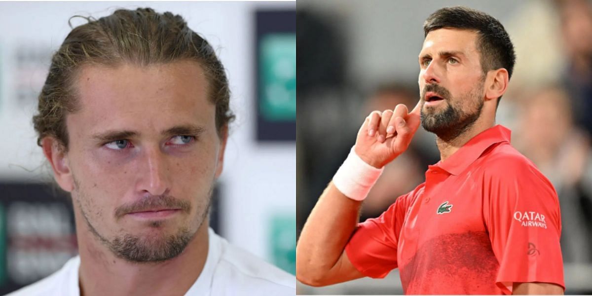 Alexander Zverev (L) &amp; Novak Djokovic (R) (Source - GETTY)