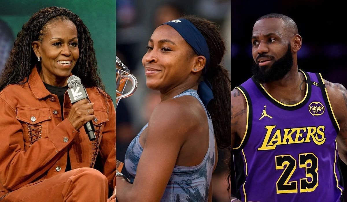 Michelle Obama, Coco Gauff, and LeBron James - Source: Getty