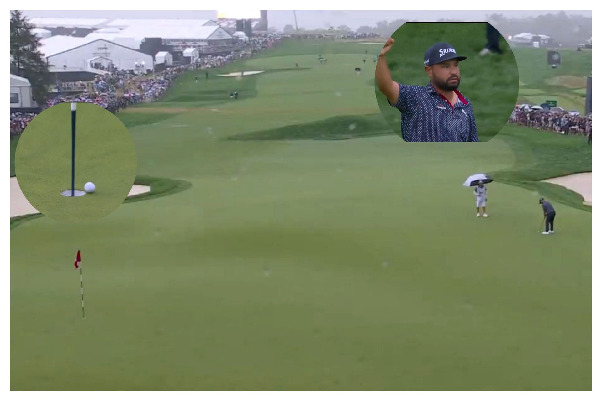 J.J. Spaun makes a huge putt to win the US Open 2025 (image via x@usopengolf)