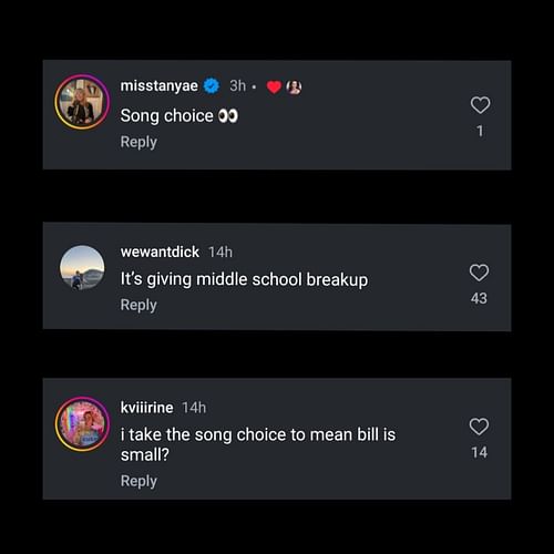 Comments on @jordon's IG post