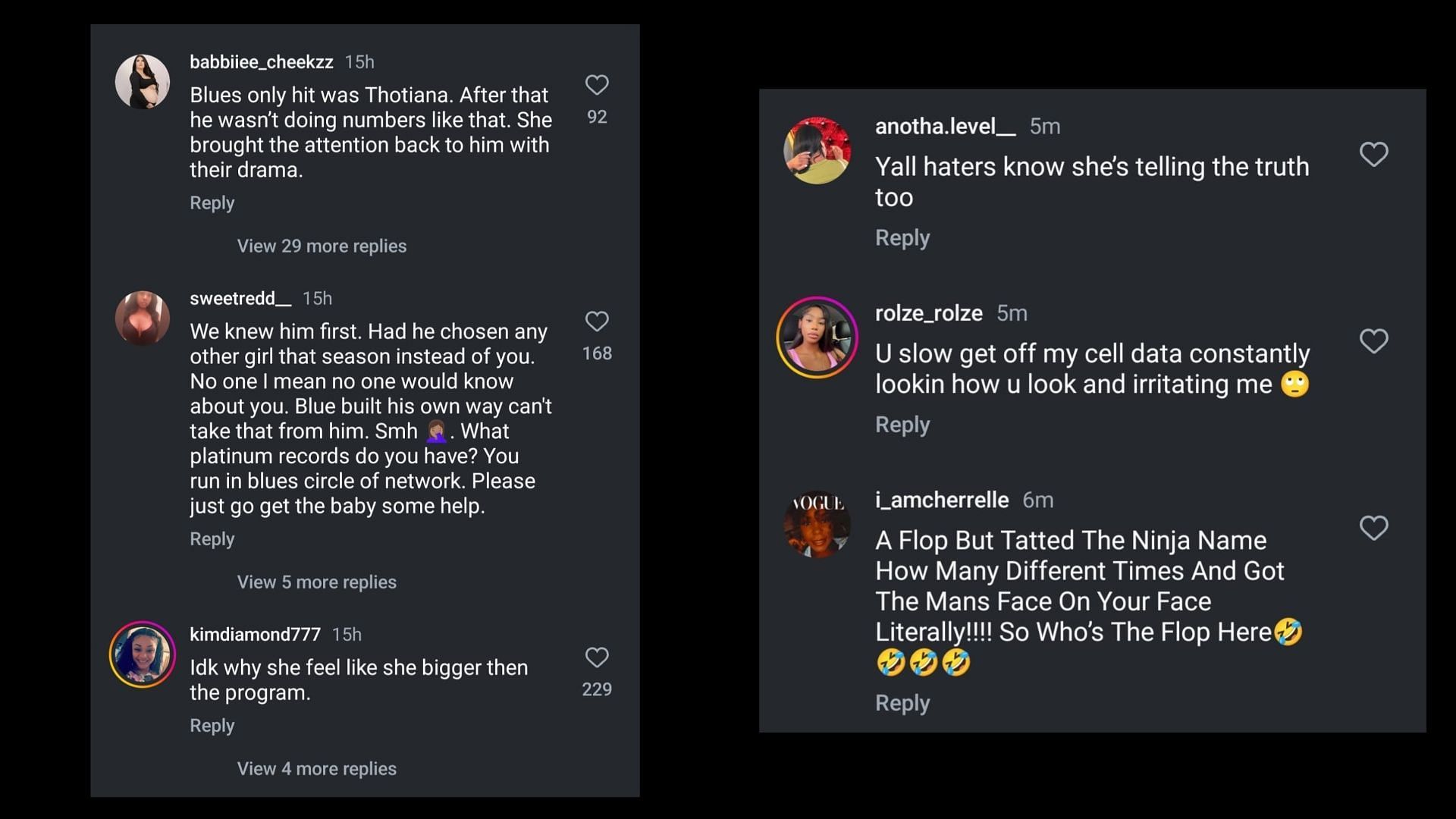 Online responses (Images via Instagram/hollywoodunlocked)