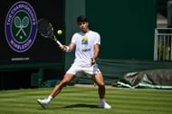 Carlos Alcaraz practising ahead of The Championships - Wimbledon 2025 - Source: Getty