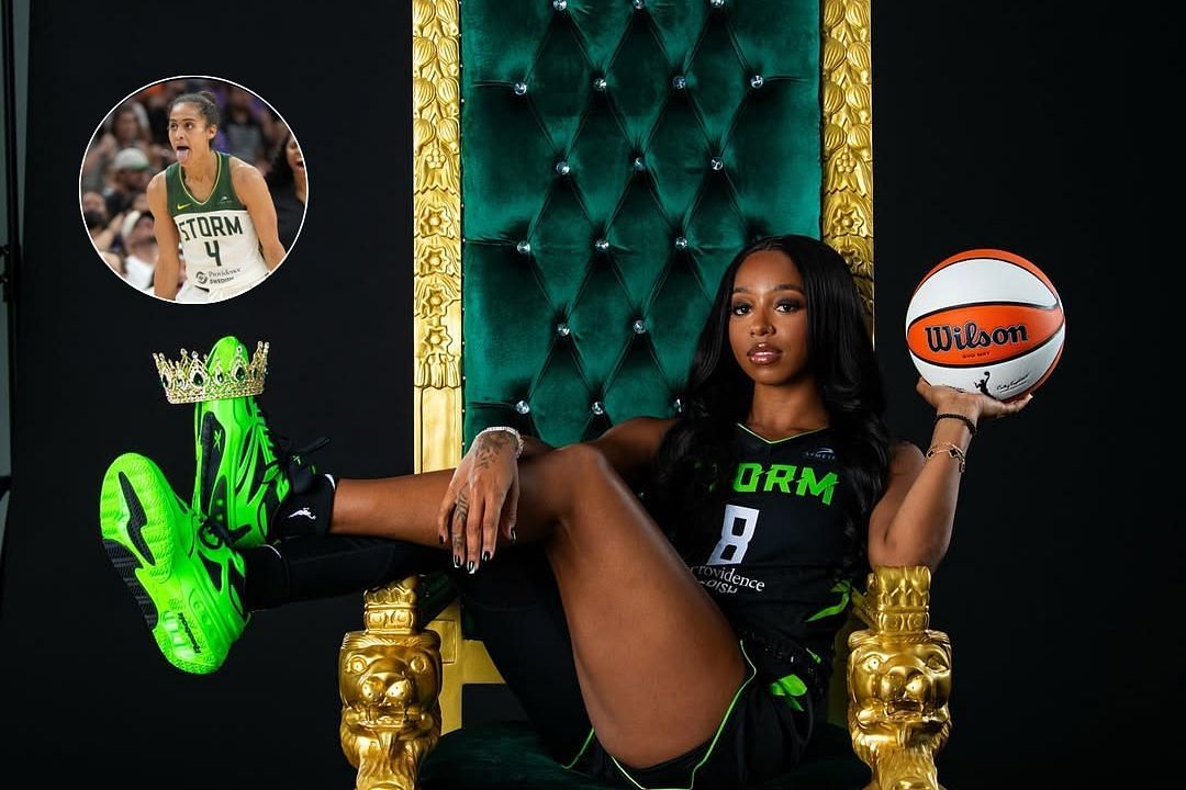 Lexie Brown poses for a picture during Seattle Storm