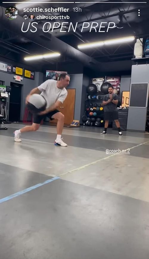 Scottie Scheffler working out ( via Instagram/@scottie.scheffler)