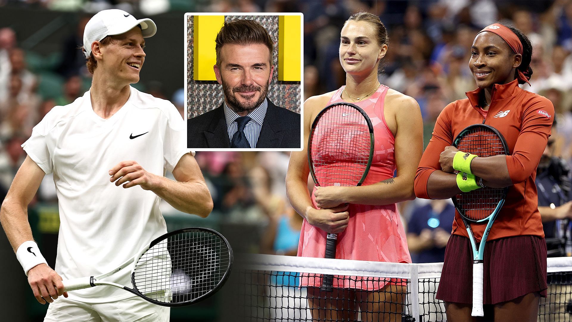 Jannik Sinner, David Beckham, Aryna Sabalenka and Coco Gauff