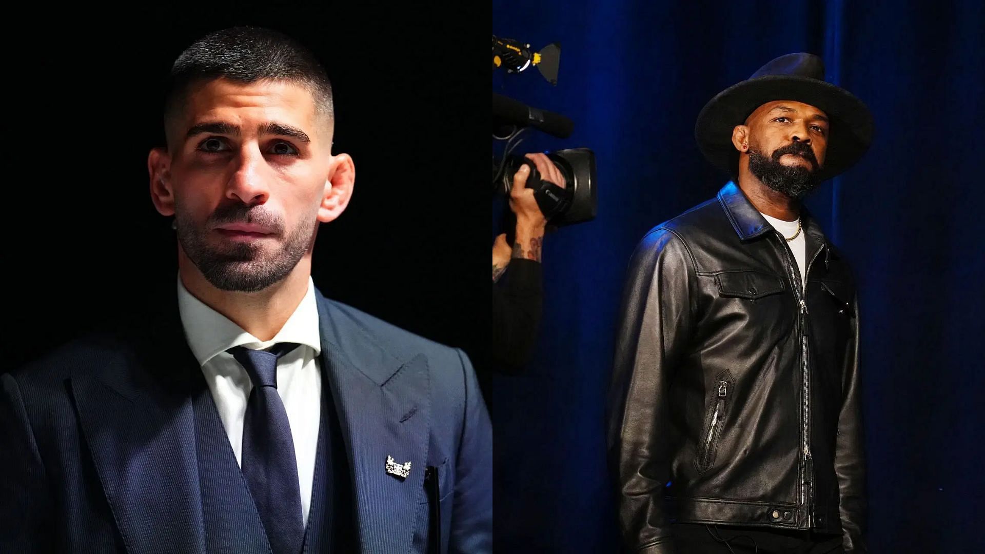 Ilia Topuria (left) defends Jon Jones (right). [Images courtesy: Getty Images]