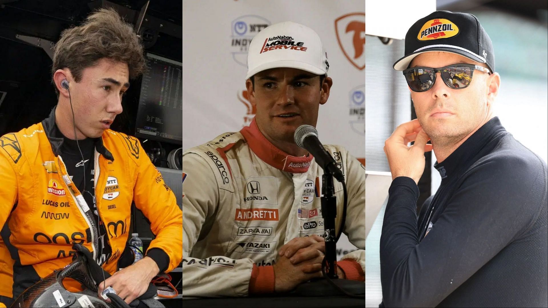 Image Credits: Getty, L: Nolan Siegel, M: Kyle Kirkwood; R: Scott McLaughlin