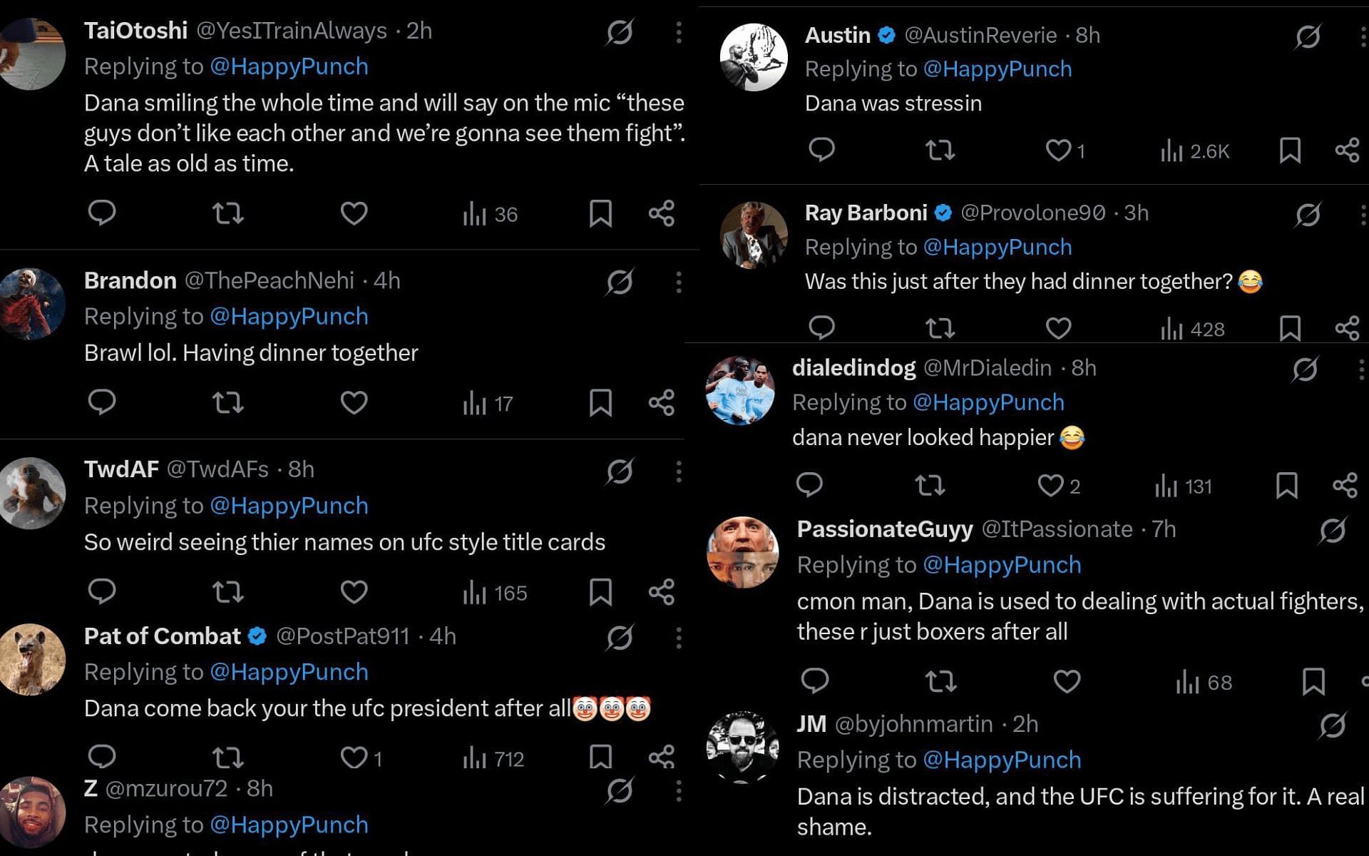 Fans&#039; reactions. [Screenshots courtesy: @HappyPunch on X]