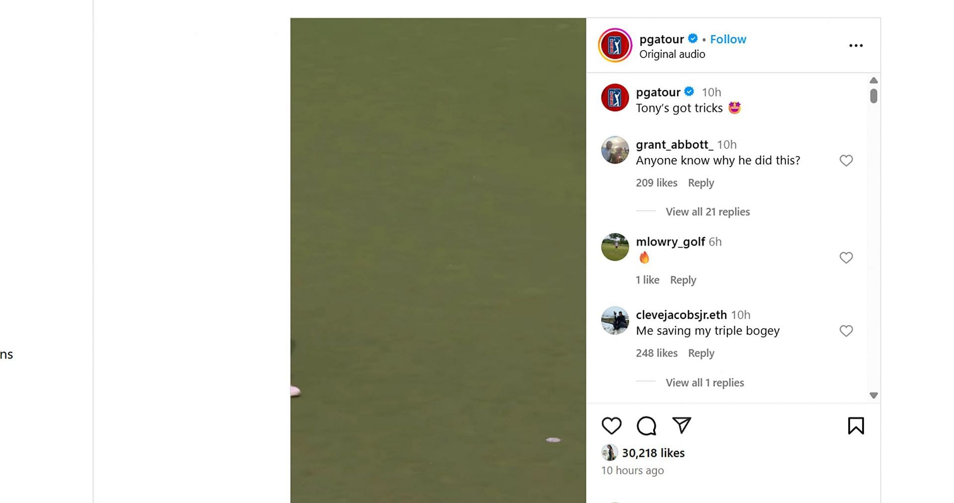 Golf world divided on Tony Finau&rsquo;s one-handed putt at the Memorial Tournament /@pgatour