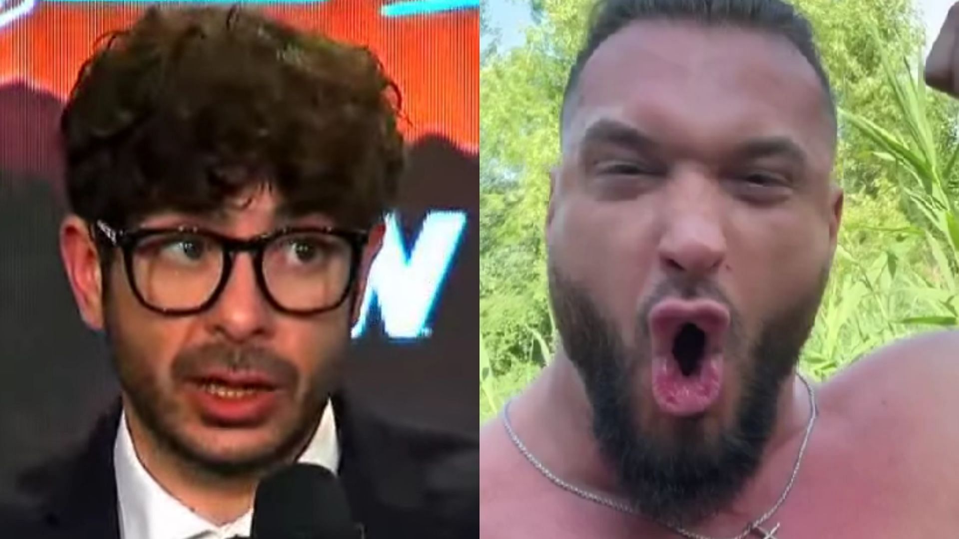 Tony Khan (left) and Wardlow (right) (Images via AEW YouTube and Wardlow