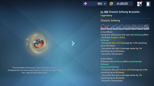 Chaotic Infamy artifact (Image via Netmarble)