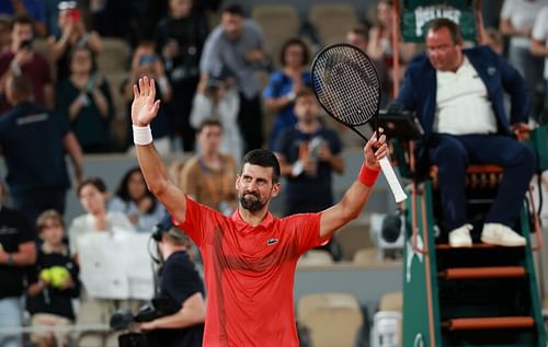 Novak Djokovic at the 2025 French Open - Source: Getty