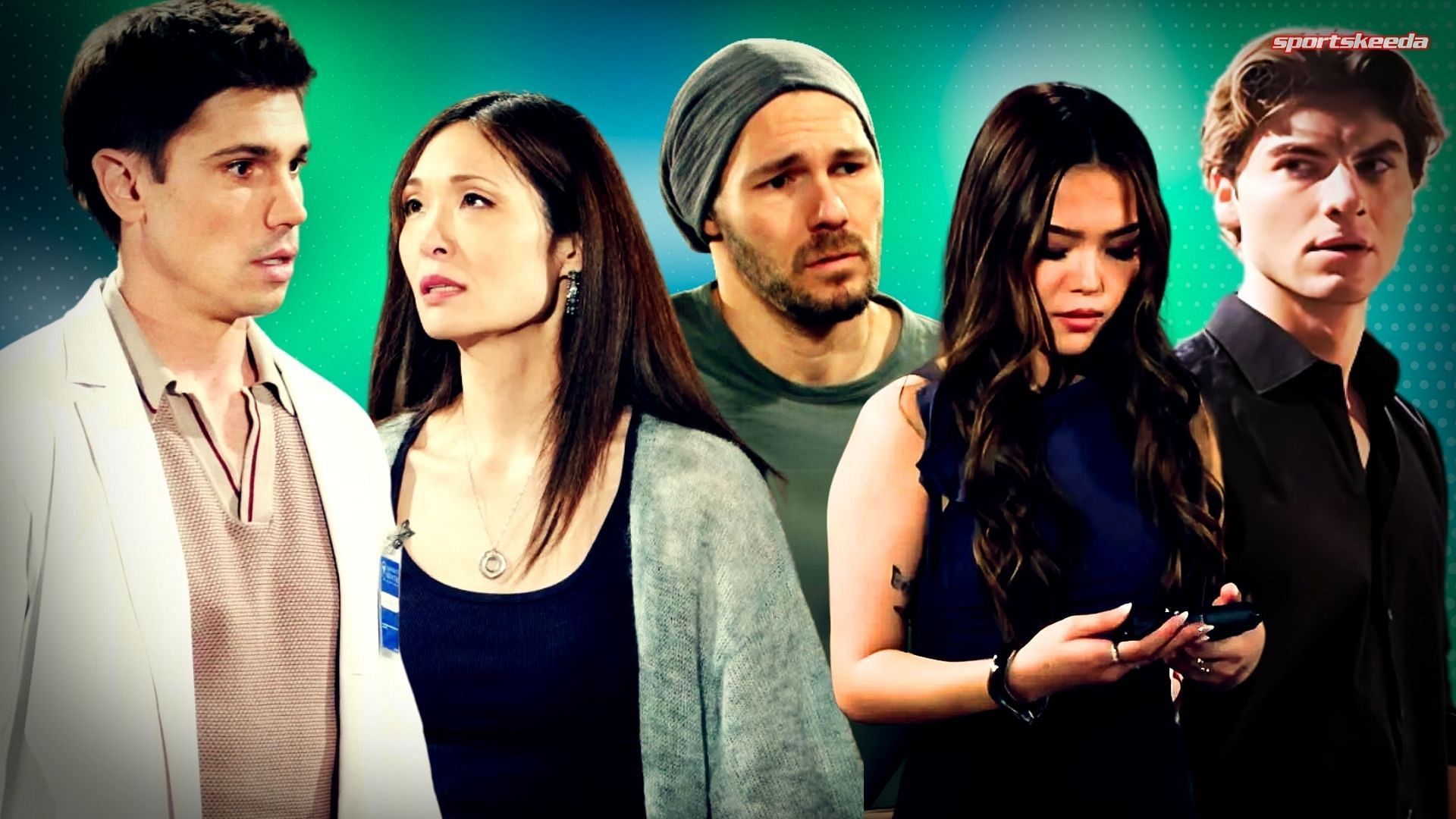 Liam, Poppy, Finn, Luna and Remy on The Bold and the Beautiful (Custom edit by Sportskeeda, Original Image [CBS])