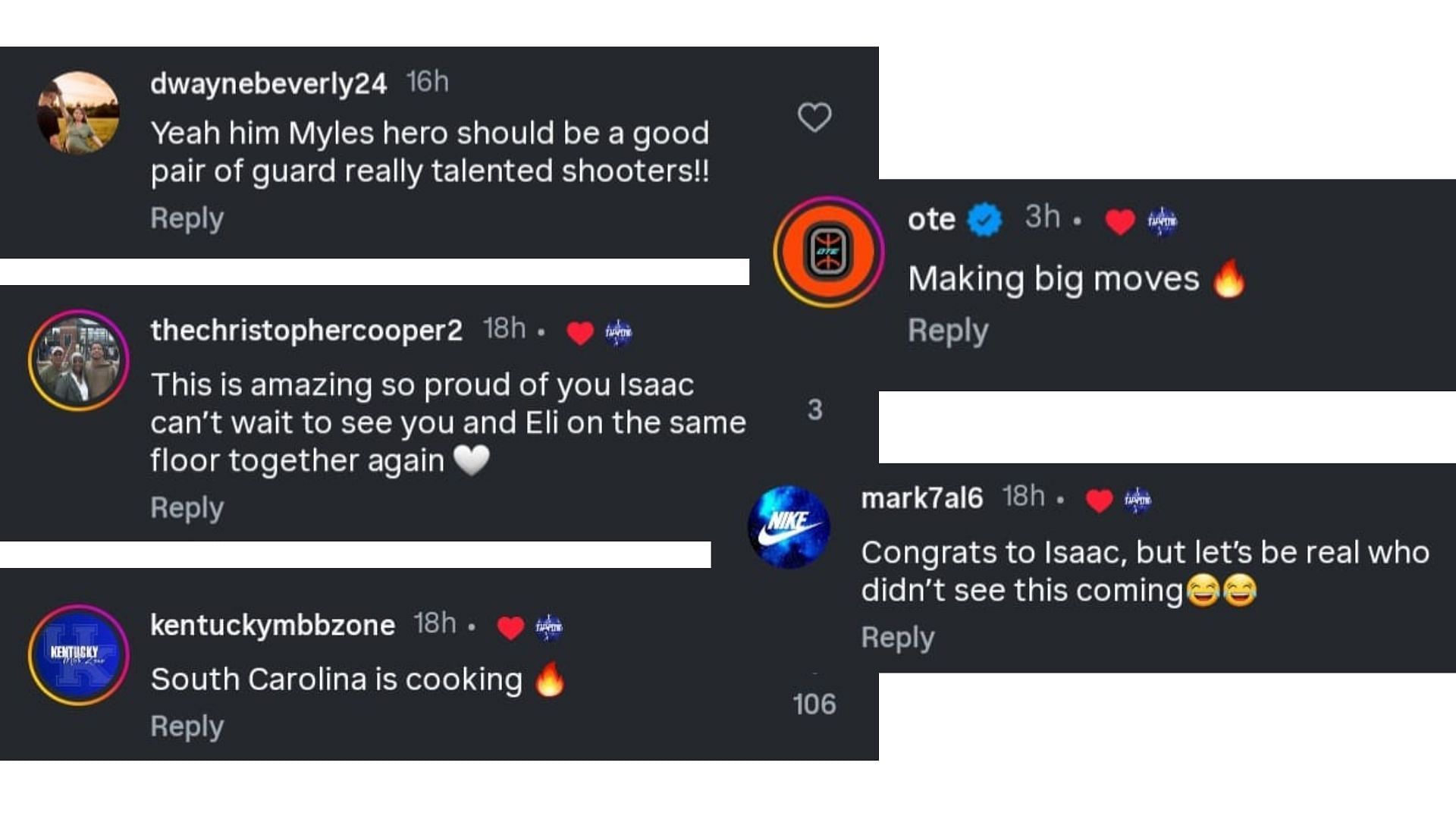 Hoops fans comment on Eli Ellis&#039; brother&#039;s commitment (image credit: instagram/tiptonedits)