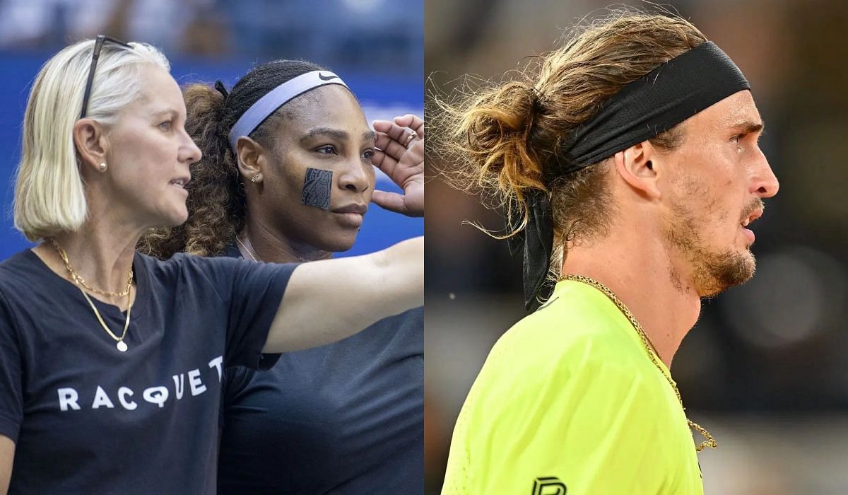 Serena Williams, her ex-coach, Rennae Stubbs and Alexander Zverev - Source: getty