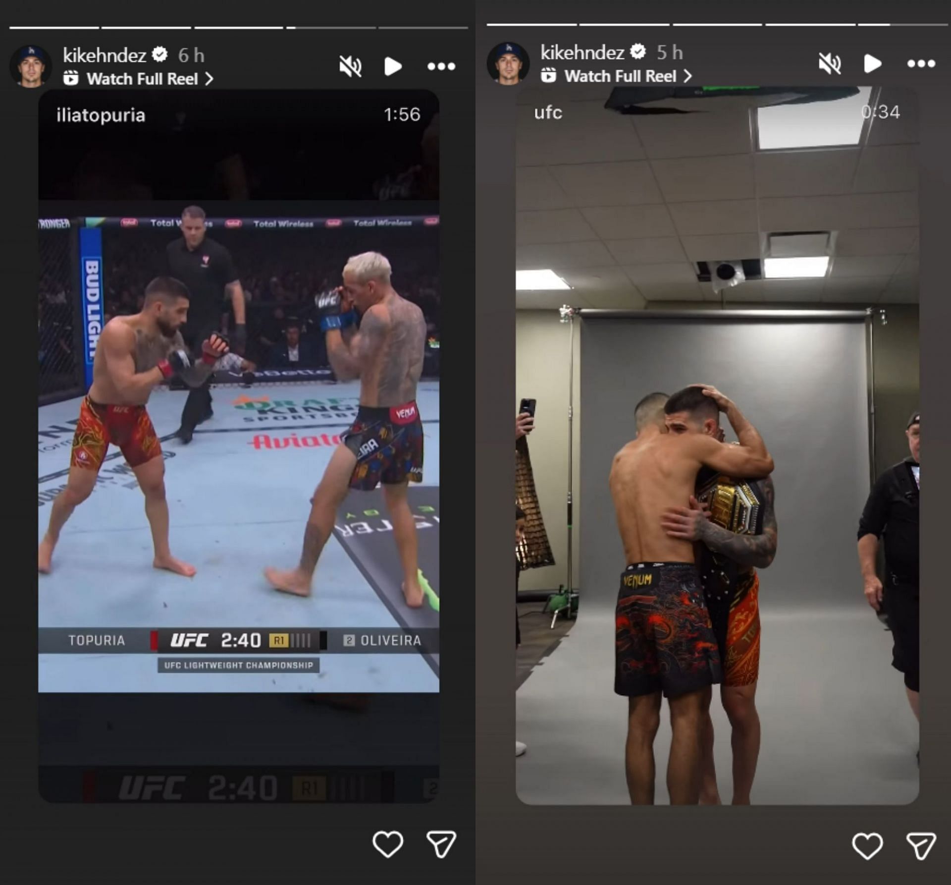 Screenshot of Kike Hernandez&#039;s Instagram stories [Image Source: Instagram/kikehndez]