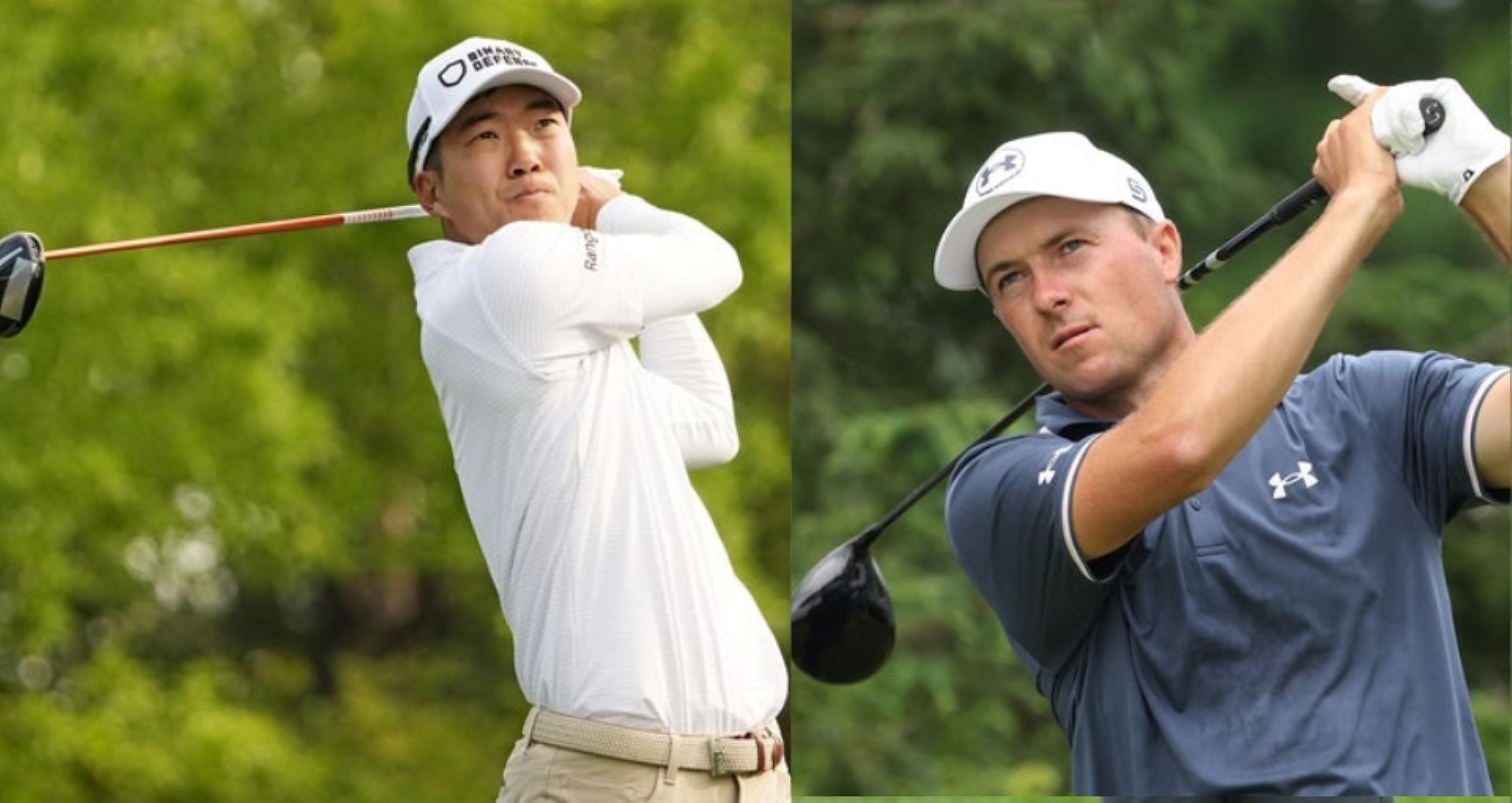 Michael Kim (left), Jordan Spieth (right) - Source - Imagn
