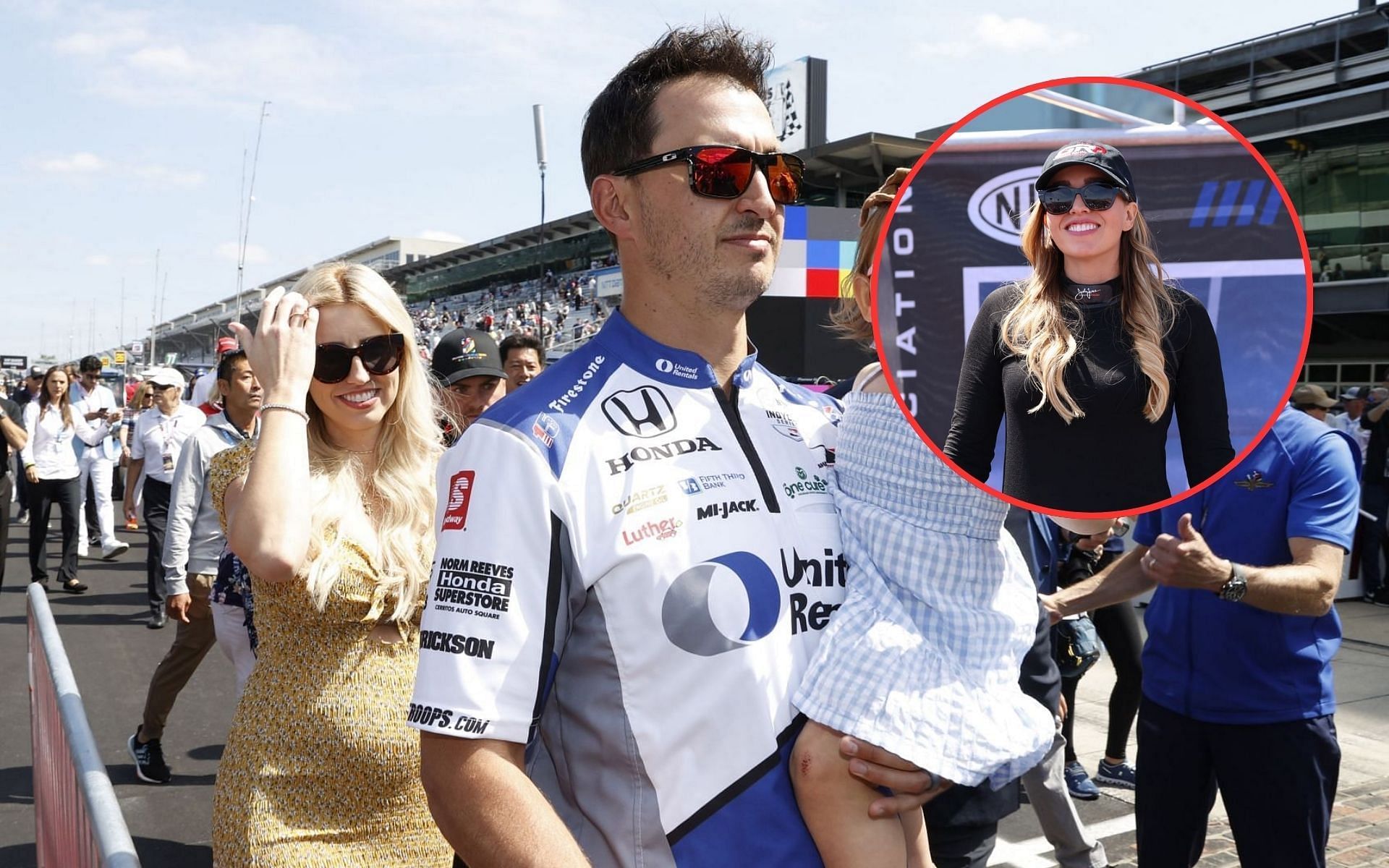 Courtney Force (L), Graham Rahal, and Brittany Force (R)