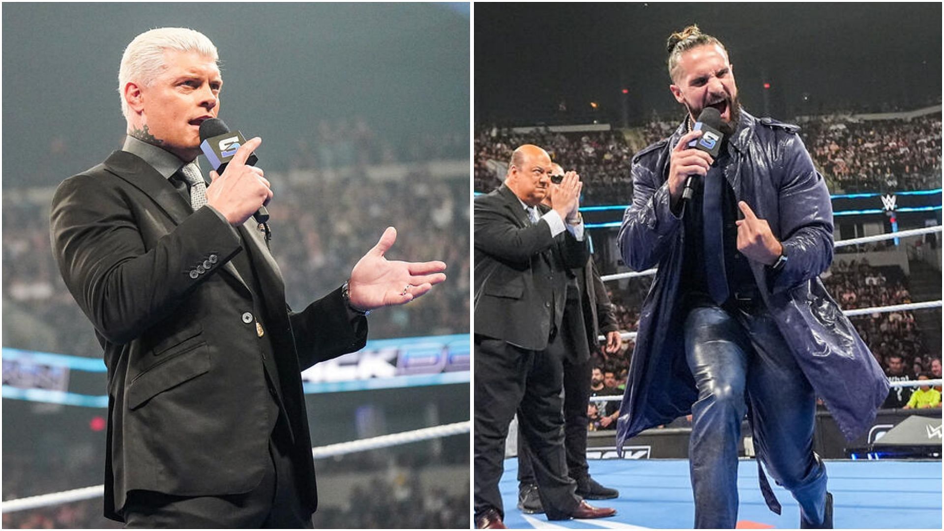 Cody Rhodes and Seth Rollins on WWE SmackDown. (Photos: WWE.com)