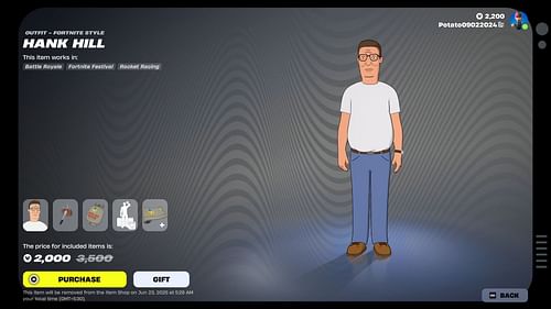 Hank Hill Bundle (Image via Epic Games)