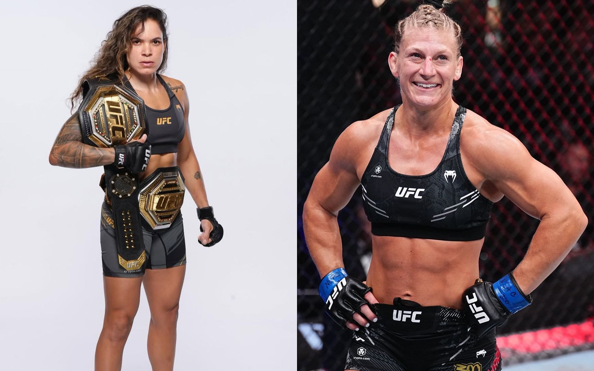 Kayla Harrison (right) wants to face Amanda Nunes (left). [Images courtesy: @amanda_leoa and @ufceurope on Instagram]