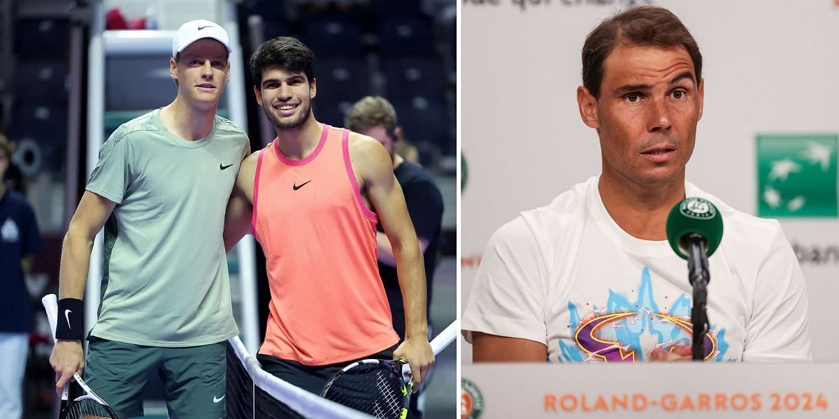 Sinner &amp; Alcaraz (L), Nadal (R) Source: Getty