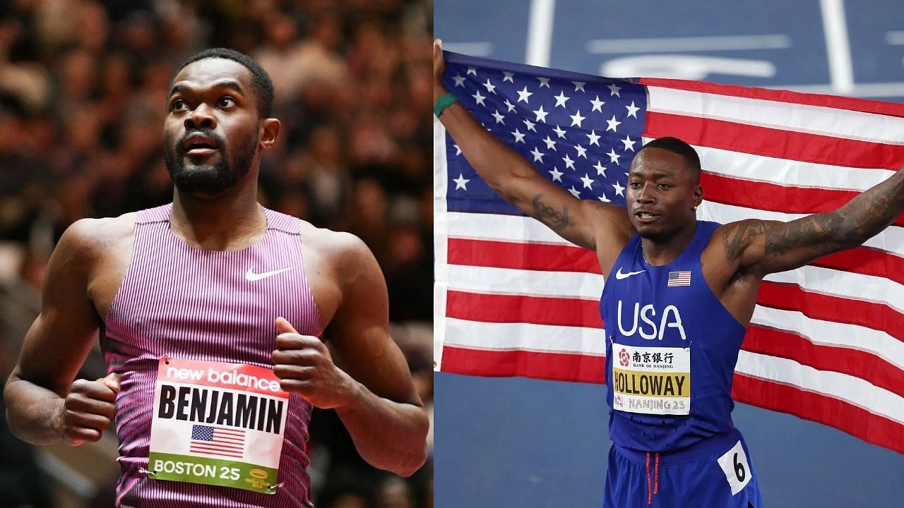 Rai Benjamin and Grant Holloway will feature at the 2025 Paris Diamond League (Image via: Both Getty)