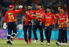 Marcus Stoinis thumps his chest and roars after getting the big scalp of Rohit Sharma for 8 in PBKS vs MI IPL 2025 Qualifier 2 match
