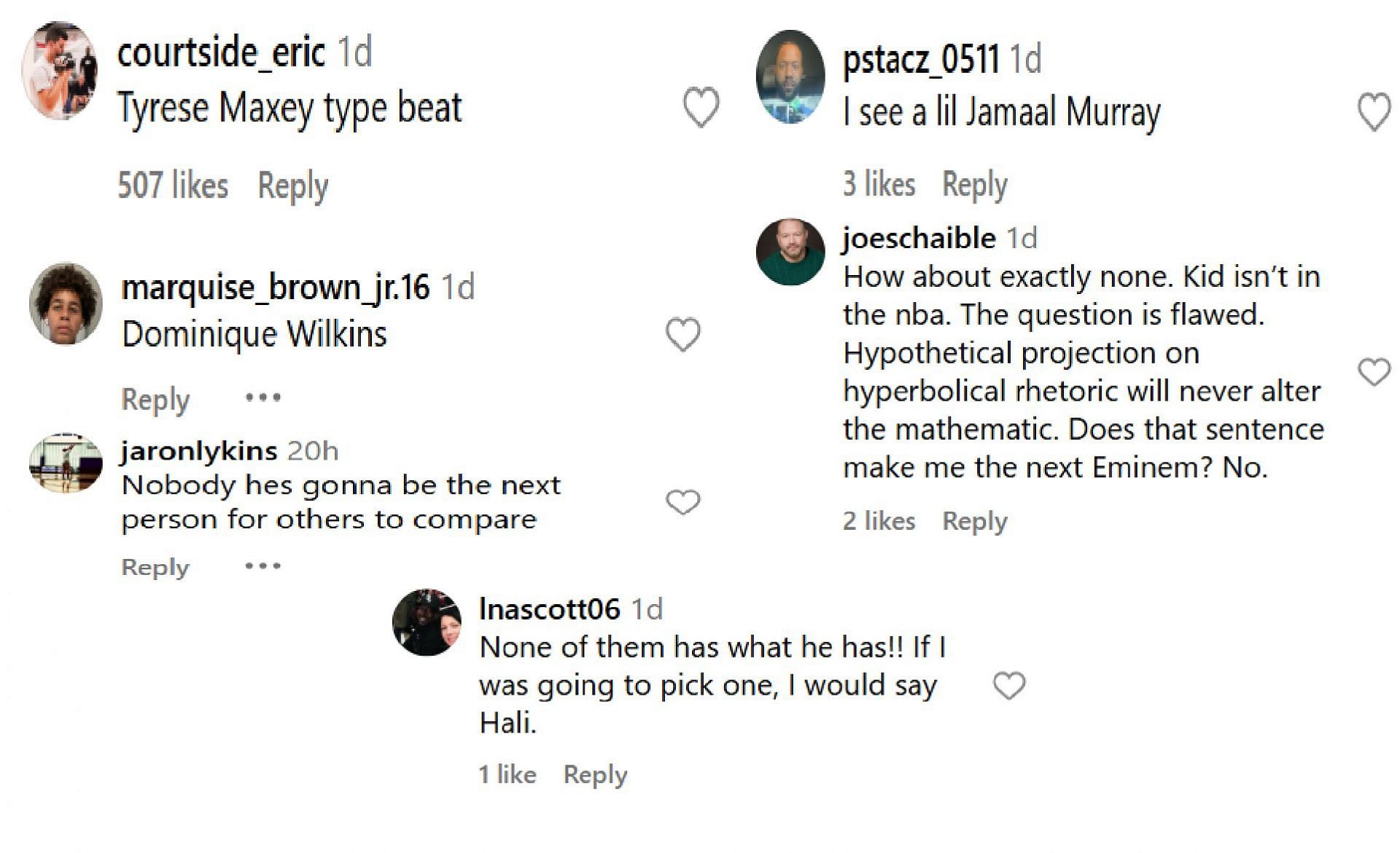 Hoops fans compare Taylen Kinney to various NBA stars (source: IG/ courtsidefilms)