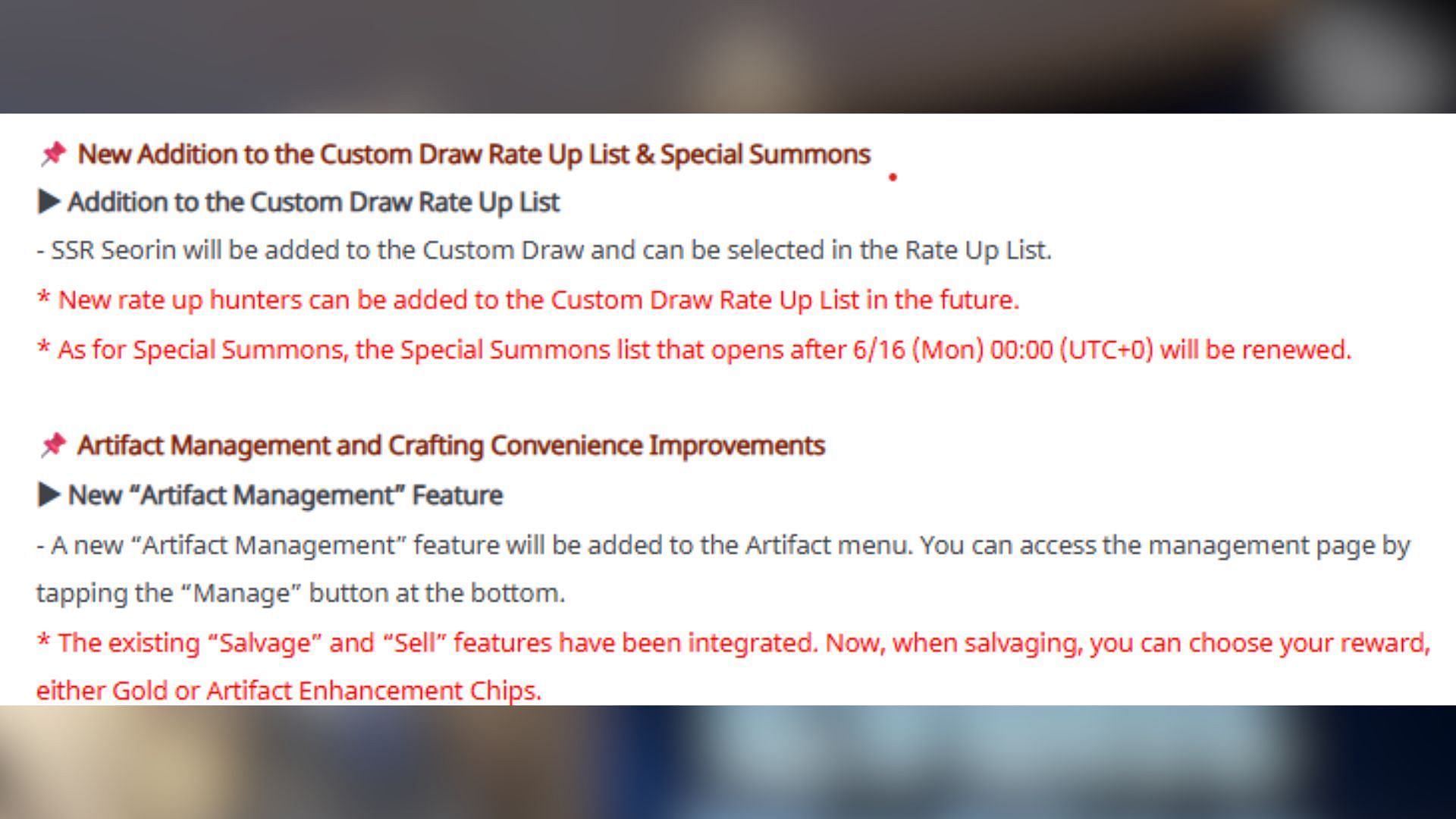 Improvements and changes in the Solo Leveling Arise June 5 update (Image via Netmarble)
