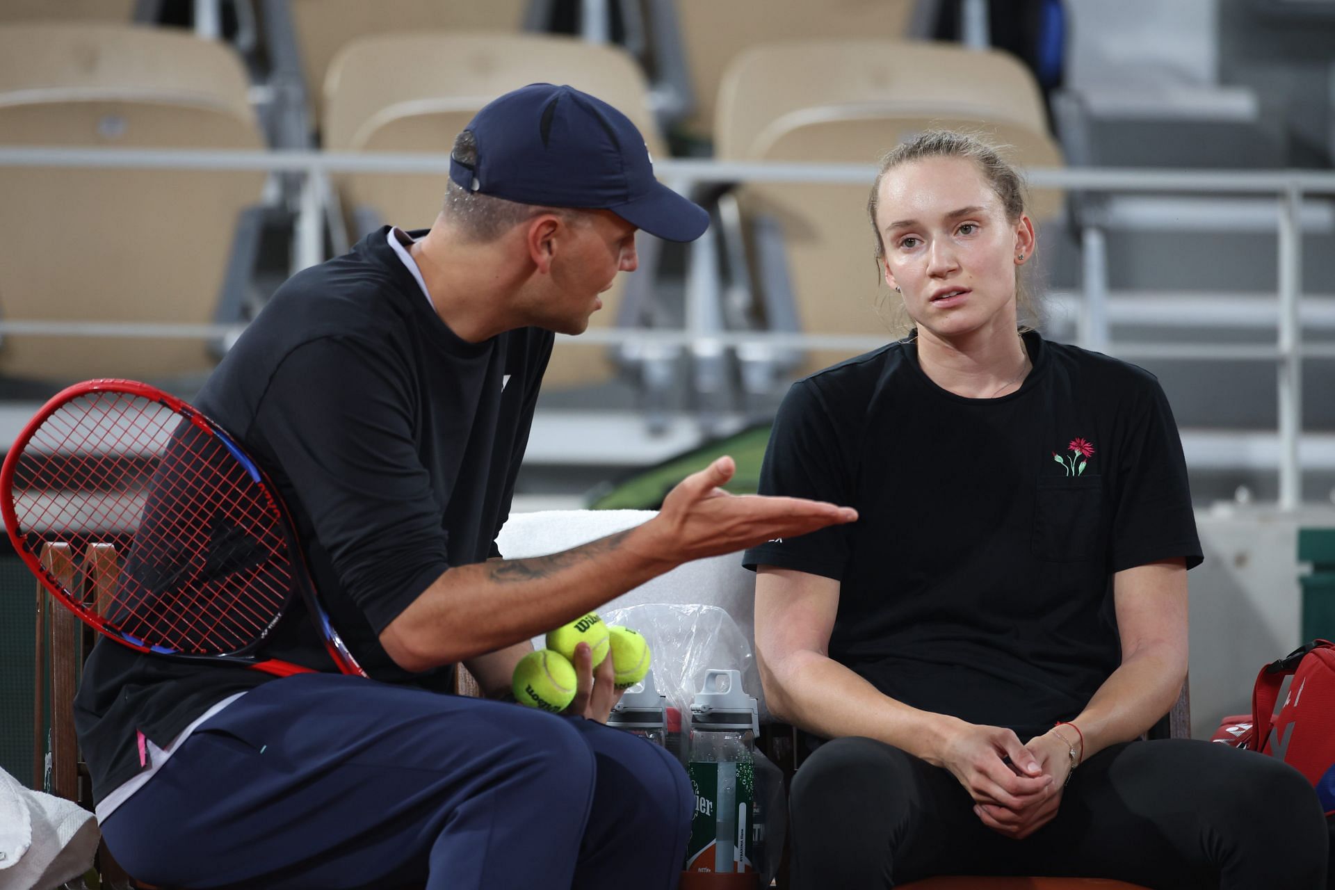Elena Rybakina and Vukov at the French Open 2024. - Source: Getty
