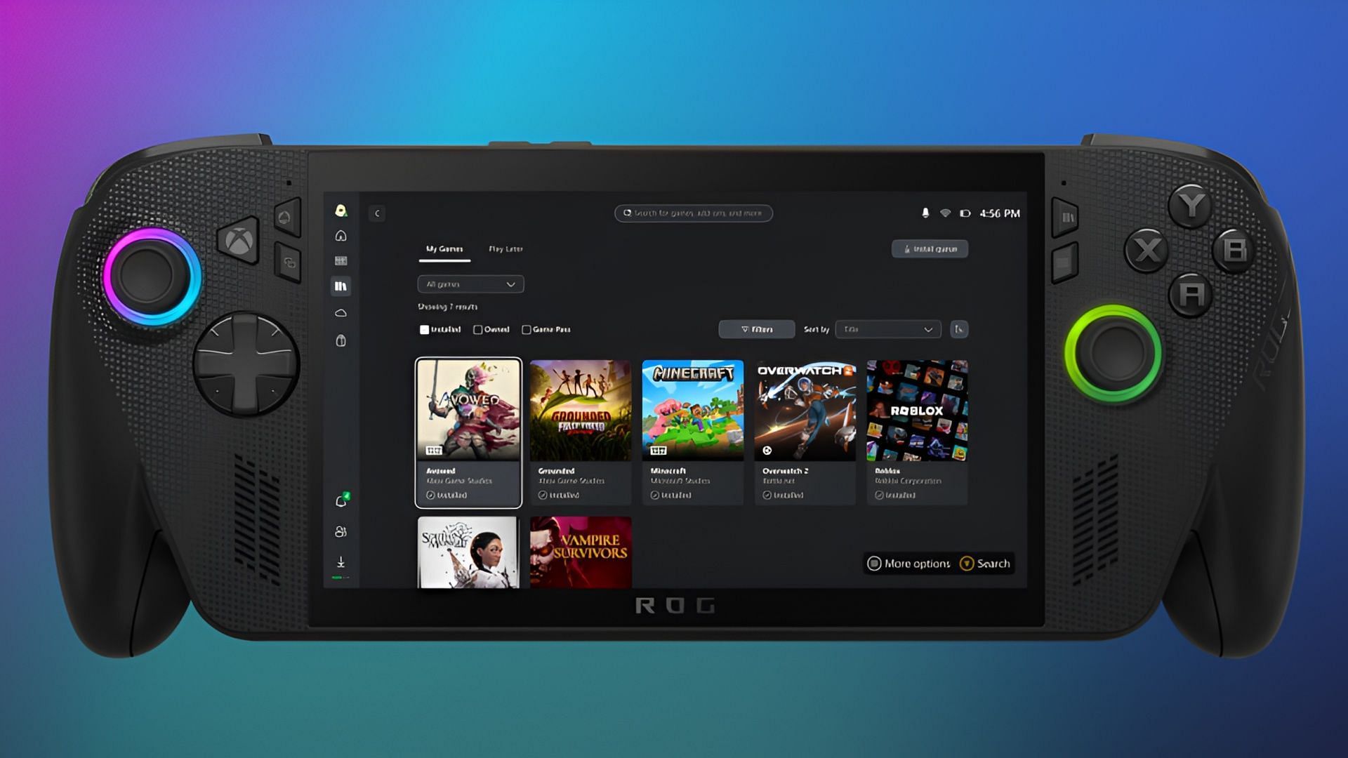 ROG Xbox Ally X featuring the new Xbox PC app.