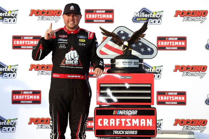 “Made sure to take advantage”: Layne Riggs reacts after capitalizing on Corey Heim’s misfortune to win the NASCAR Pocono race
