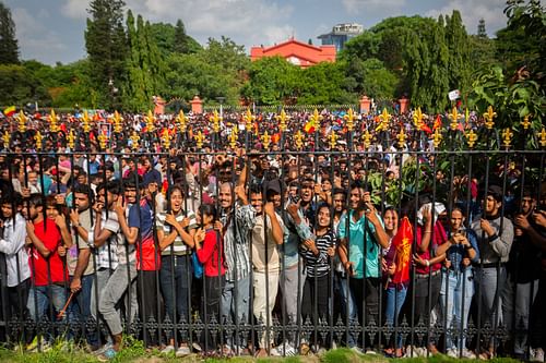 The RCB fans had gathered anticipating a victory parade. [P/C: Geyty]