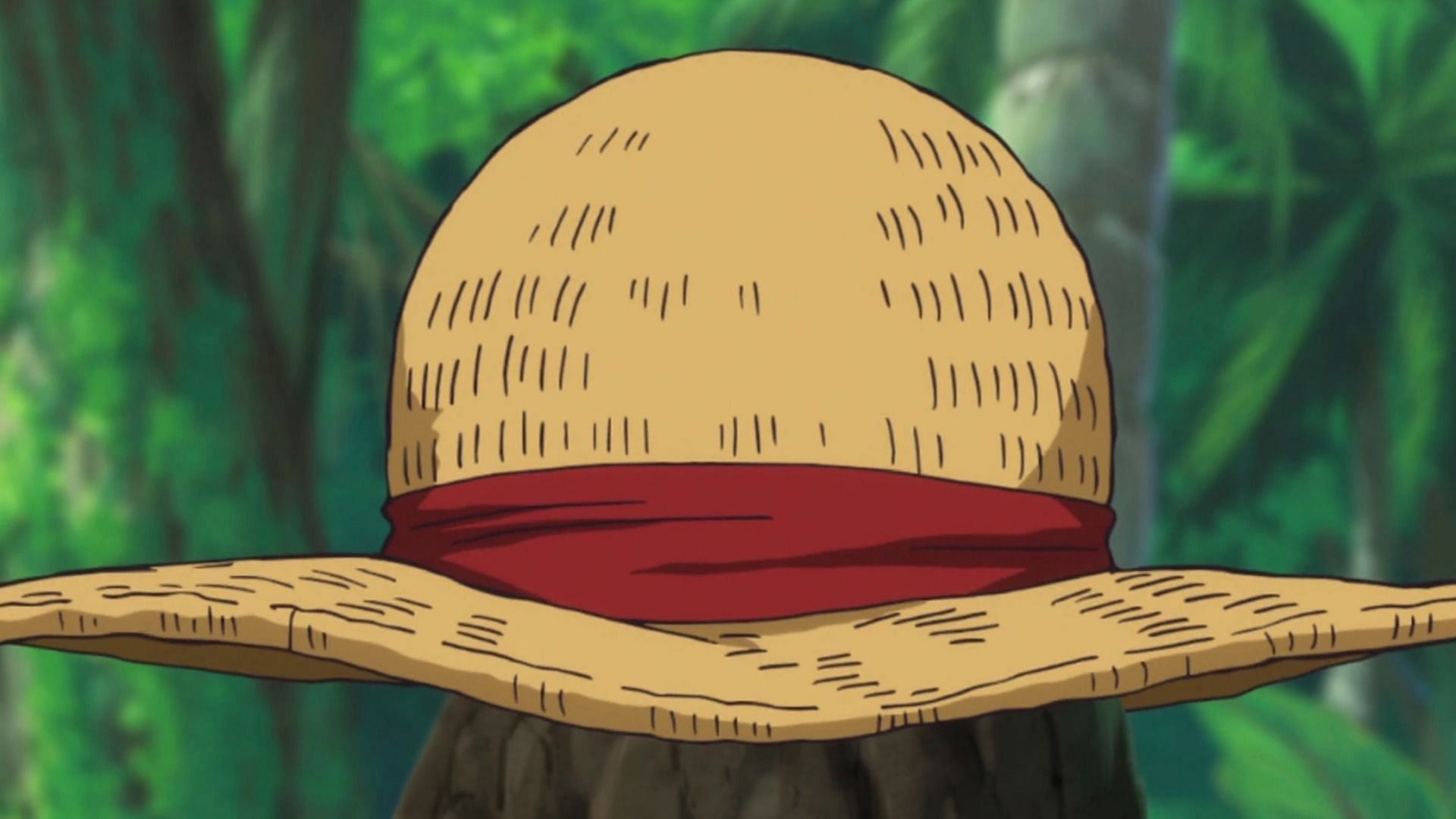 Luffy&#039;s straw hat in One Piece (Image via Toei Animation)